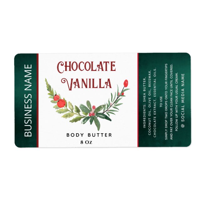 Modern holiday  typography product label (Front)