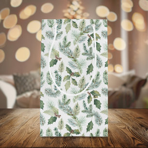 Modern Holiday Watercolor Greenery Christmas Small Gift Bag