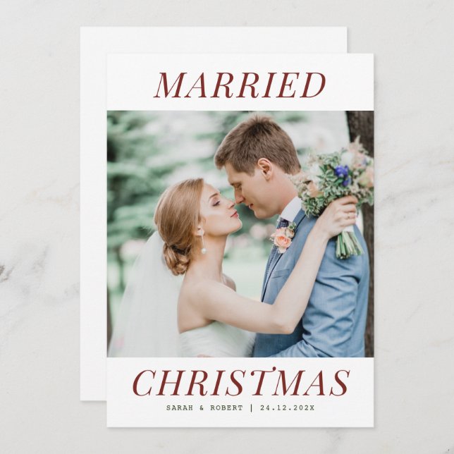 modern holiday wedding announcement (Front/Back)