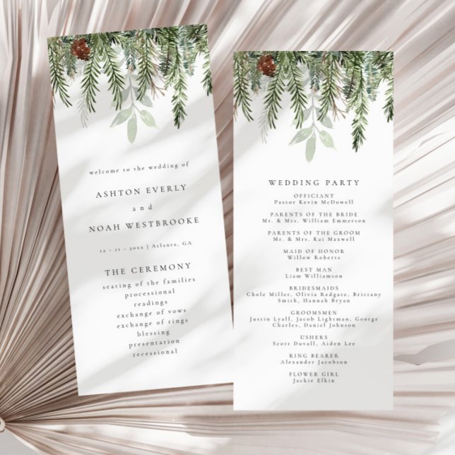 Modern Holiday Wedding Ceremony Program (Creator Uploaded)