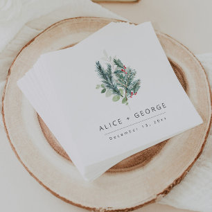 Modern Holiday Wedding Napkin