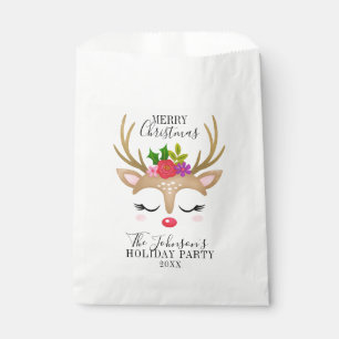 Modern Holiday Whimsical Reindeer Christmas Favour Bags