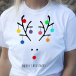Modern Holiday Whimsical Reindeer Christmas T-Shirt<br><div class="desc">Part of the modern holiday whimsical reindeer Christmas collection this t-shirt is perfect for the mummy of the herd. The template wording can easily be changed to make this t-shirt a totally unique festive gift. Matching baby and daddy reindeer t-shirts can be found in the collection along with other items...</div>