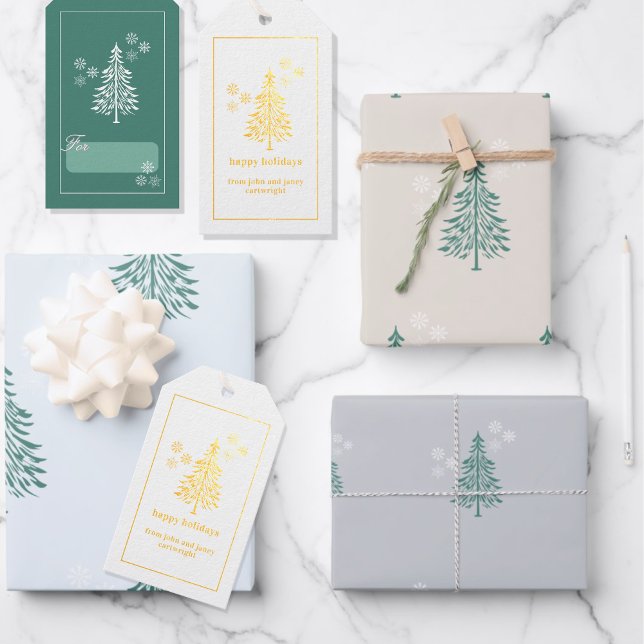 Modern Holiday Wrapping Paper Sheets | Pine Trees (Creator Uploaded)