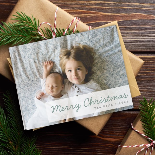 Modern Holidays | Cute Christmas Siblings Photo Holiday Card (Creator Uploaded)