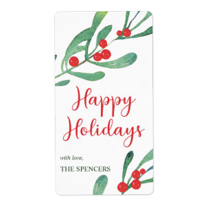 Modern Holly Christmas Personalised