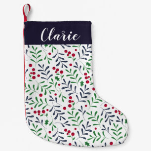 Modern Holly Personalised Christmas Stocking