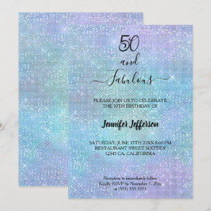 Modern holographic Birthday Invitation