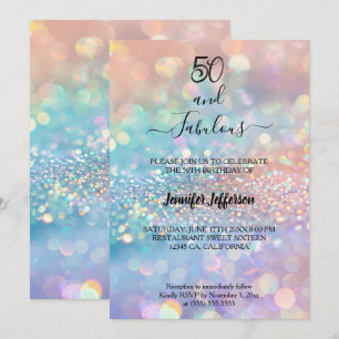 Modern holographic Birthday Invitation