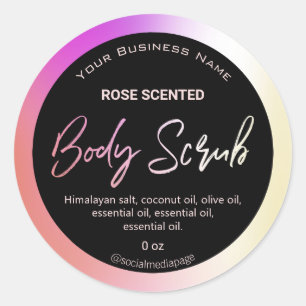 Modern Holographic Body Scrub Labels