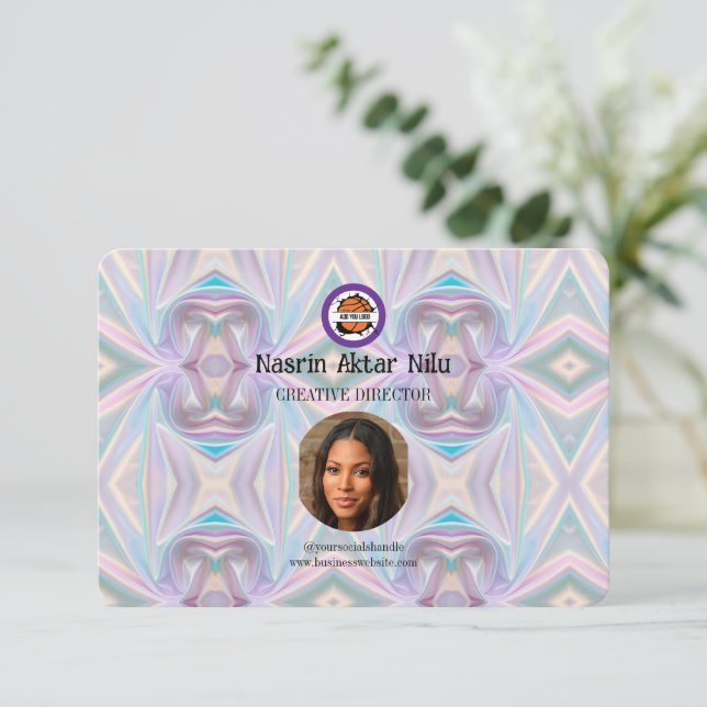 Modern Holographic Business Card  (Standing Front)