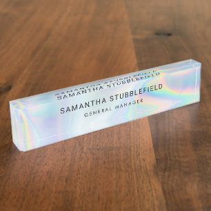 Modern Holographic Business Employees Nameplate