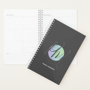 Modern Holographic Circle Monogram - Planner