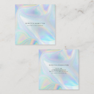 Modern Holographic Company Manager Square Business Card