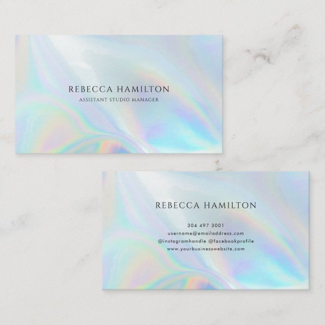 Modern Holographic Company Owner Business Card (Front/Back)