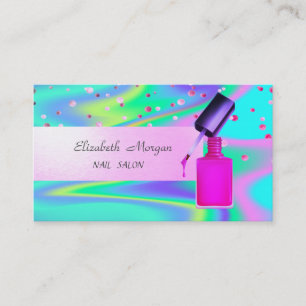 Modern Holographic,Confetti,Nail Polish Business Card