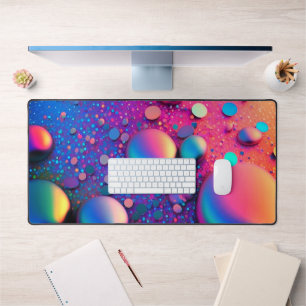 modern holographic desk mat