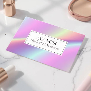 Modern Holographic Editable Brand Card Design