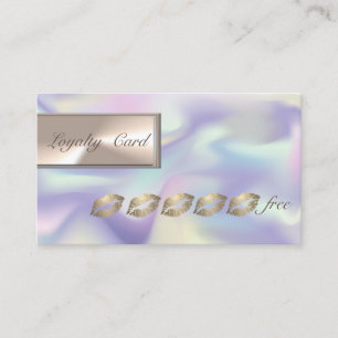 Modern Holographic,Glitter Lips Loyalty Card
