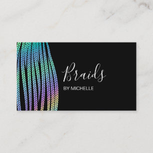 Modern Holographic Hair Braider, Braids, Braiding  Business Card