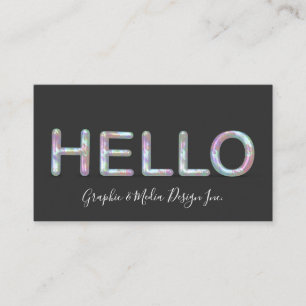Modern Holographic Hello 3D Letters Business Card