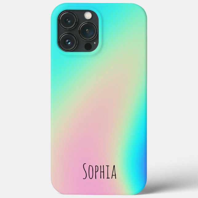 Modern Holographic Iridescent Personalised  Case-Mate iPhone Case (Back)
