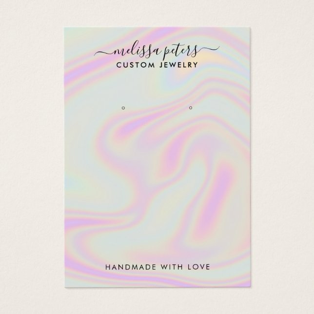 Modern Holographic Jewellery Earring Display Card (Front)