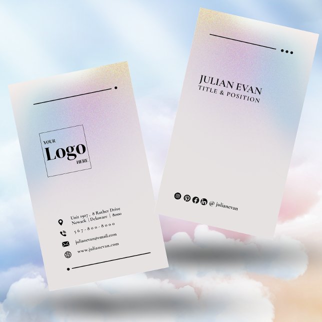 Modern Holographic LinkedIn Minimalist Business Card (Creator Uploaded)