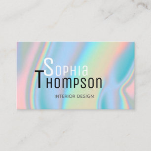 Modern Holographic Liquid Marble Business Card