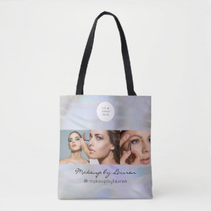 Modern Holographic Logo Photo Makeup Studio  Tote Bag