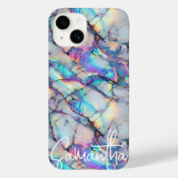 Modern Holographic Marble Stone Pattern Elegant