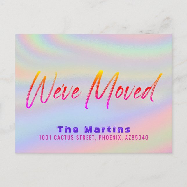 Modern Holographic Moving Announcement (Front)