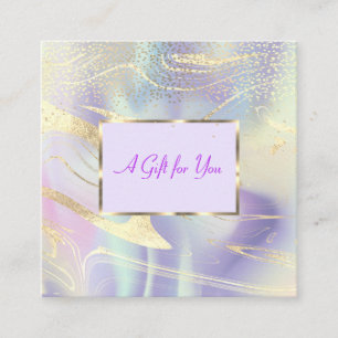 Modern Holographic,Opal,Frame,Confetti  Discount Card