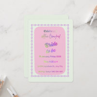 Modern Holographic Pastel Bride to Be Invitation