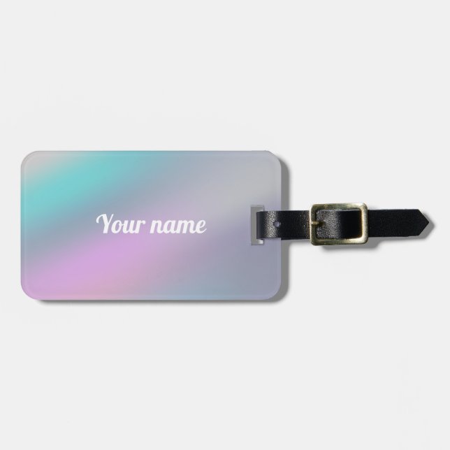 Modern Holographic rainbow design Customise Luggage Tag (Front Horizontal)