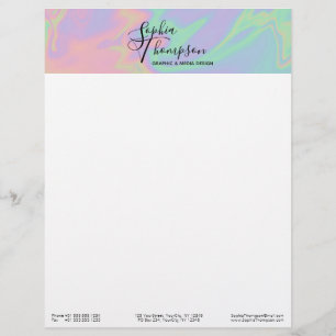 Modern Holographic Rainbow Pastel - Letterhead