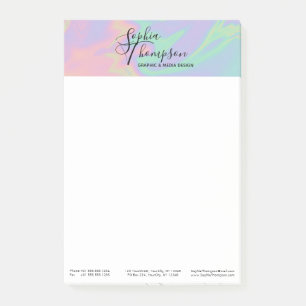 Modern Holographic Rainbow Pastel Post-it® Notes