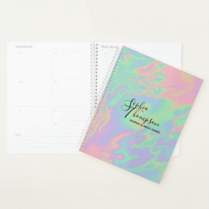 Modern Holographic Script Rainbow Pastel - Planner
