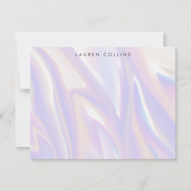 Modern Holographic Stationery Note Card (Front)