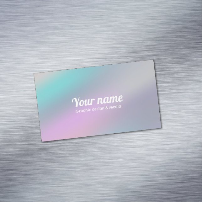 Modern Holographic Style Rainbow Customise Magnetic Business Card (In Situ)