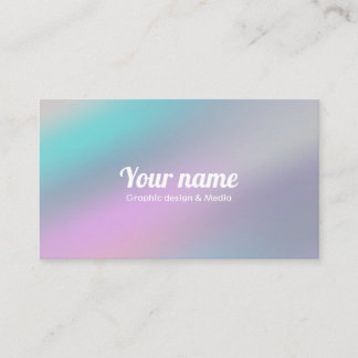 Modern Holographic Style Rainbow Pastel Business Card