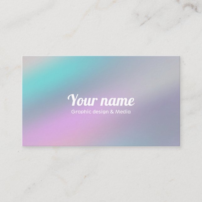 Modern Holographic Style Rainbow Pastel Business Card (Front)