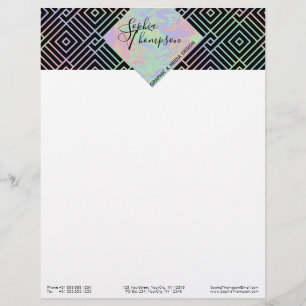 Modern Holographic Symmetric Pattern - Letterhead