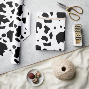 Modern Holstein Friesian Cow Animal Print Pattern Wrapping Paper