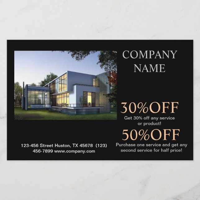 Modern home Construction builder Real Estate Flyer (Front)