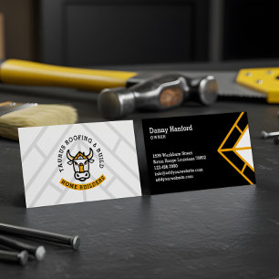 Modern Home Construction Contractor Handyman Logo Business Card
