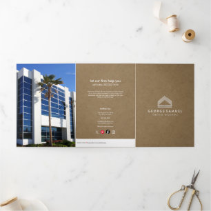 Modern Home Design Custom Abstract Logo Tri-Fold Card