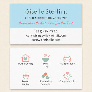 Modern Home Help Caregiver Service Business Card