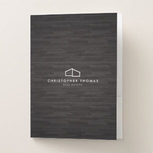 Modern Home Logo Architecture, Real Estate Dk Wood Pocket Folder