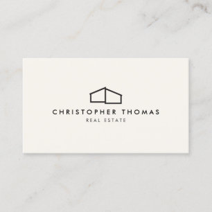Modern Home Logo Black on Ivory Business Card